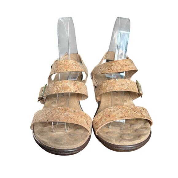 Walking Cradles Womens Cork Strappy Wedge Heel Sandals Size 7WW - Picture 3 of 9